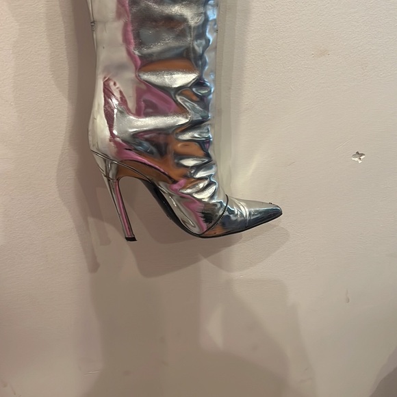 sequin balenciaga thigh high boots
